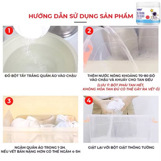 Bột Tẩy Trắng Enzyme Sinh Học, Đánh Bay Vết Bẩn, Khử Vết Ố Vàng Trên Quần Áo, Tẩy Trắng Quần Áo tẩy sạch mọi vết bẩn