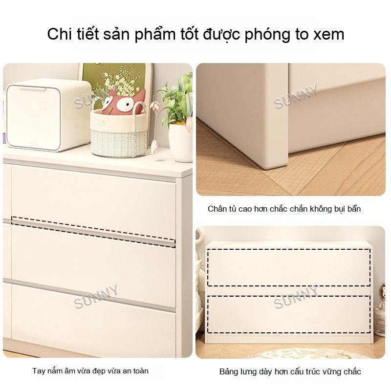 SUNNY Tủ ngăn kéo thấp tủ đa năng không bánh xe tủ lưu trữ phù hợp cho phòng ngủ ký túc xá