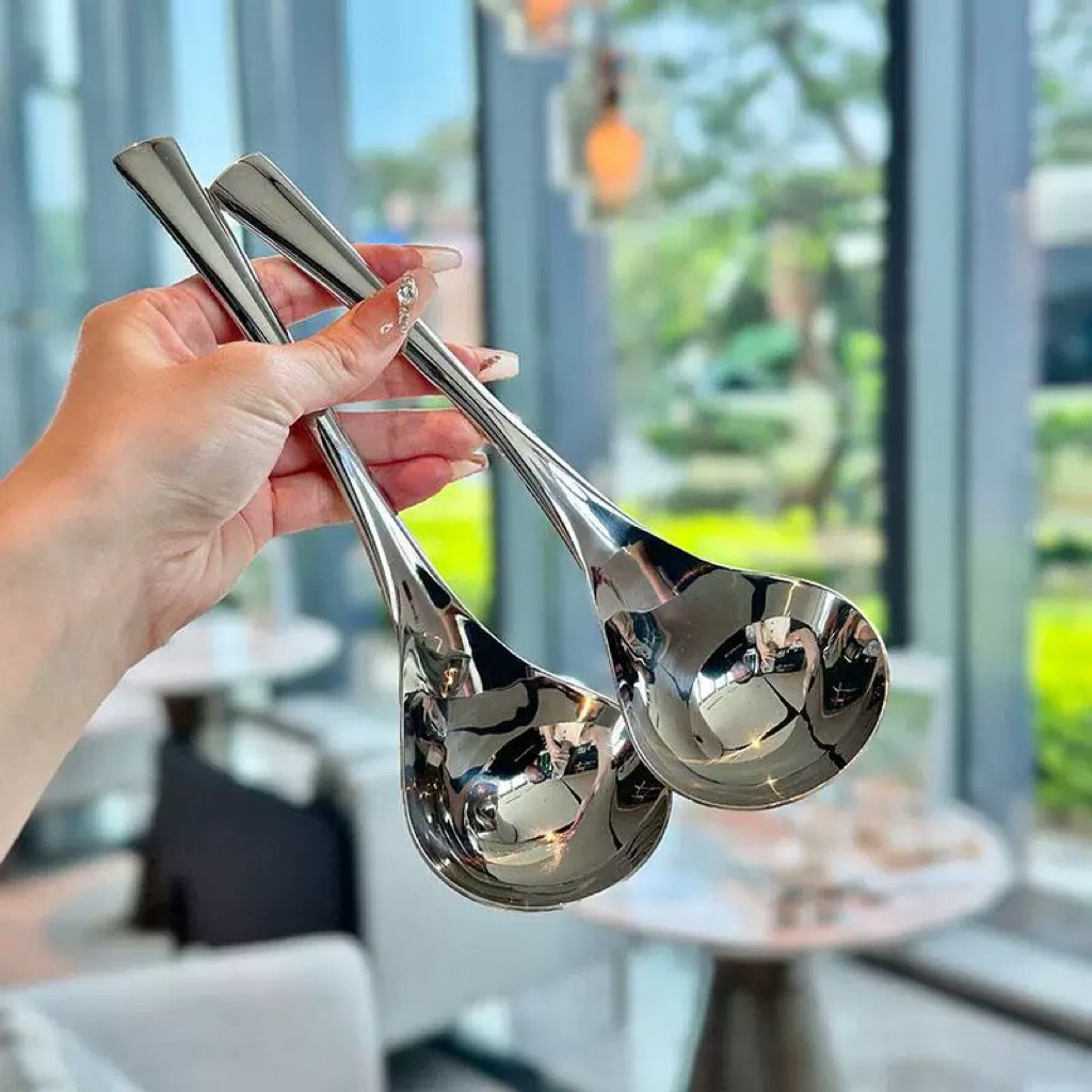 Muôi muỗng múc canh đầu tròn inox 304 cao cấp sáng bóng - M34