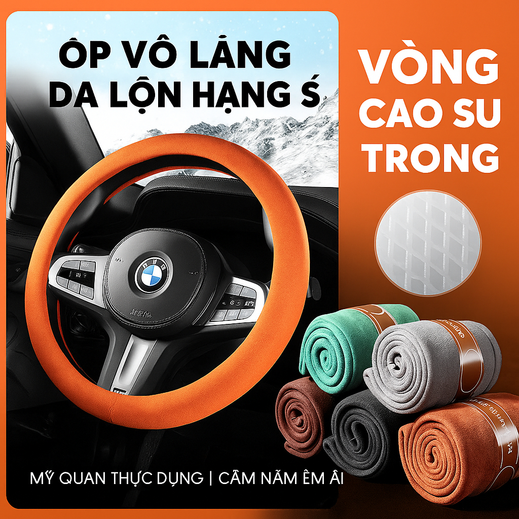 BỌC VÔ LĂNG DA LỘN SIÊU MỎNG CAO CẤP PHONG CÁCH Ý SIZE 38CM