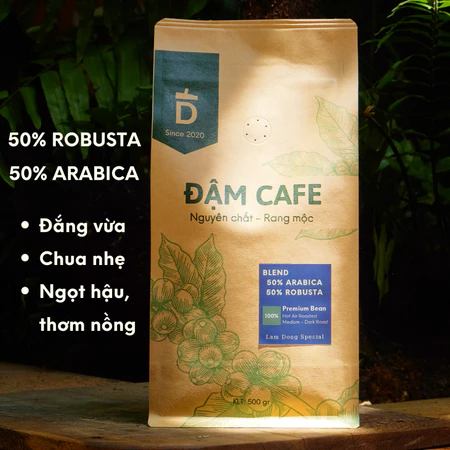 Cafe rang mộc ĐẮNG VỪA, CHUA NHẸ cà phê rang xay LÂM ĐỒNG pha phin, pha máy ROBUSTA(50%) & ARABICA(50%)