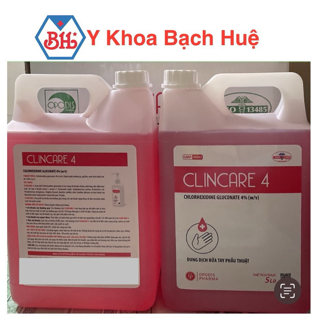 Can 5 lít nước rửa tay phẫu thuật ClinCare 4%.Dung dịch rửa tay ClinCare 4 bảo vệ đôi tay, an toàn khi sử dụng
