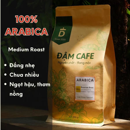 Cà phê Arabica Cầu Đất rang mộc, Cafe ARABICA(100%) rang mộc medium-light ĐẮNG NHẸ, CHUA THANH, NGỌT HẬU