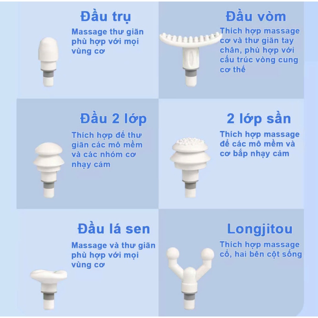 Máy Massage Cổ Vai Gáy Văn Phòng Công Sở, Máy Mát Xa Cầm Tay Mini Đấm Lưng với 12 Đầu và 99 Cấp Độ