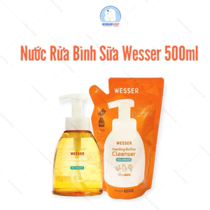 Nước Rửa Bình Sữa Wesser Dung Dịch Rửa Bình Và Trái Cây,Dạng Túi /Chai 500ml Không Paraben An Toàn