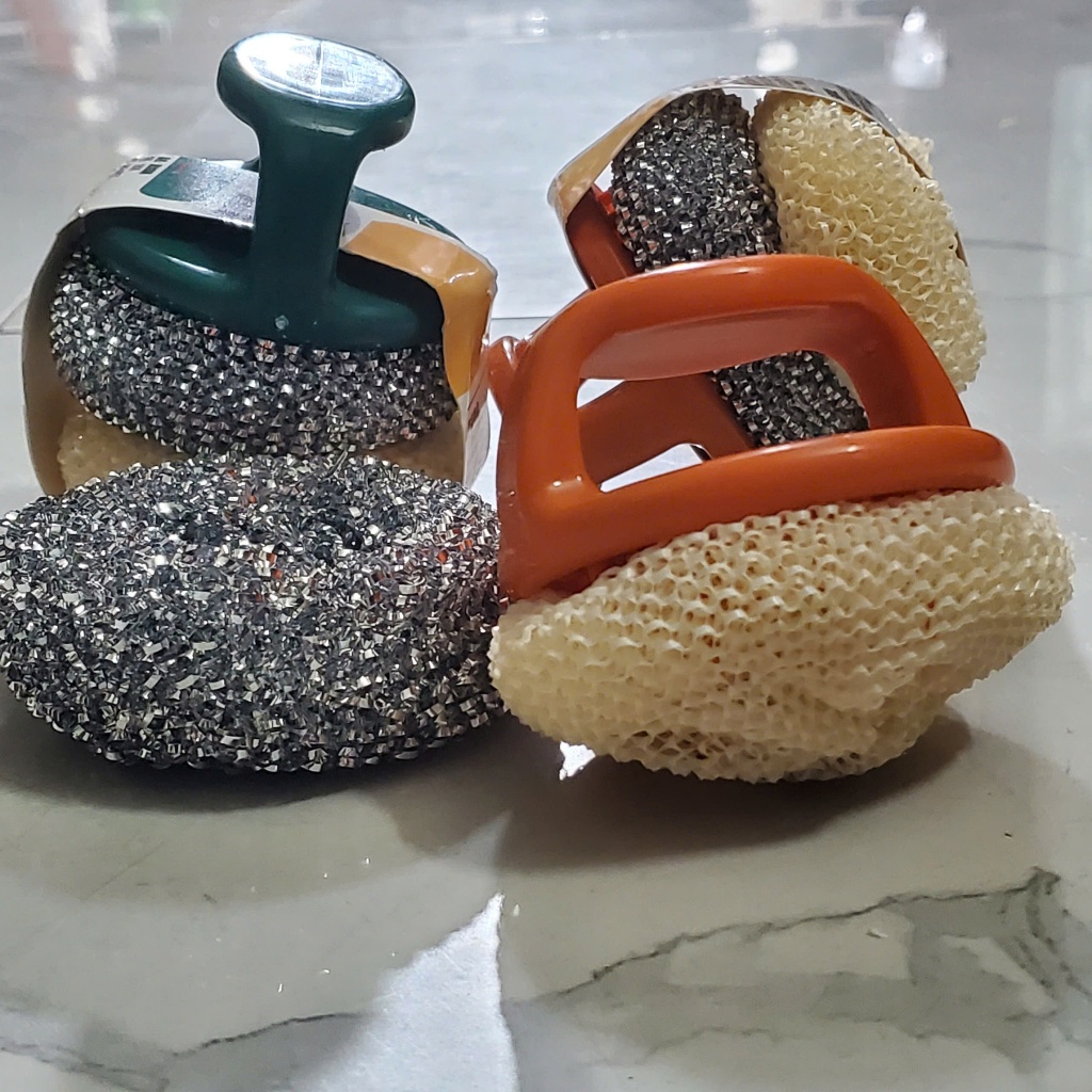 Combo 2 Cọ Rửa Chén Bát, Cọ Rửa Xoong Nồi 2 Tầng Có Tay Cầm Loại Bỏ Vết Bẩn Cứng Đầu DASEP