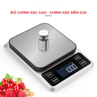 Cân Tiểu Ly Điện Tử Nhà Bếp Mini Định Lượng 0.1g - 5kg Làm Bánh Độ Chính Xác Cao, Đếm Tự Động - Kèm 3 Pin AAA