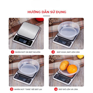Cân Tiểu Ly Điện Tử Nhà Bếp Mini Định Lượng 0.1g - 5kg Làm Bánh Độ Chính Xác Cao, Đếm Tự Động - Kèm 3 Pin AAA