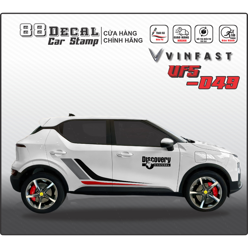 Tem dán xe VF5-Decal cao cấp.Mẫu tem thể thao dicovery (đầy đủ màu).1 ...