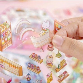 5 Chiếc [Dòng Lưu Trữ Phong Cảnh] Nhãn Dán Tạp Chí Dễ Thương Nhãn Dán, Sticker Không Gian 3D