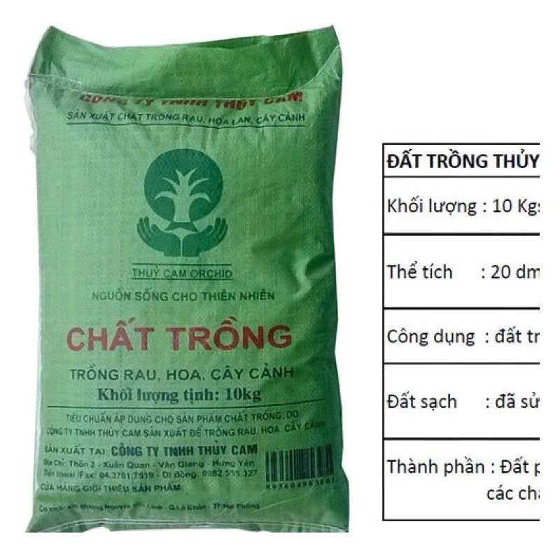 1 bao Đất Trồng Thủy Cam Bao 10KG- đất Cung Cấp Dinh Dưỡng Cho Cây và hoa siêu tốt