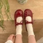 Giày Lolita nữ Đế Bệt Dẻo Đính Nơ Tiểu Thư Phong Cách Hàn Quốc Mã L238