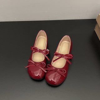 [FORM RỘNG LÙI 1 SZ] Giày Búp Bê Đế Bệt Quai Ngang Đính 2 Nơ Tiểu Thư Phong Cách Hàn Quốc L238