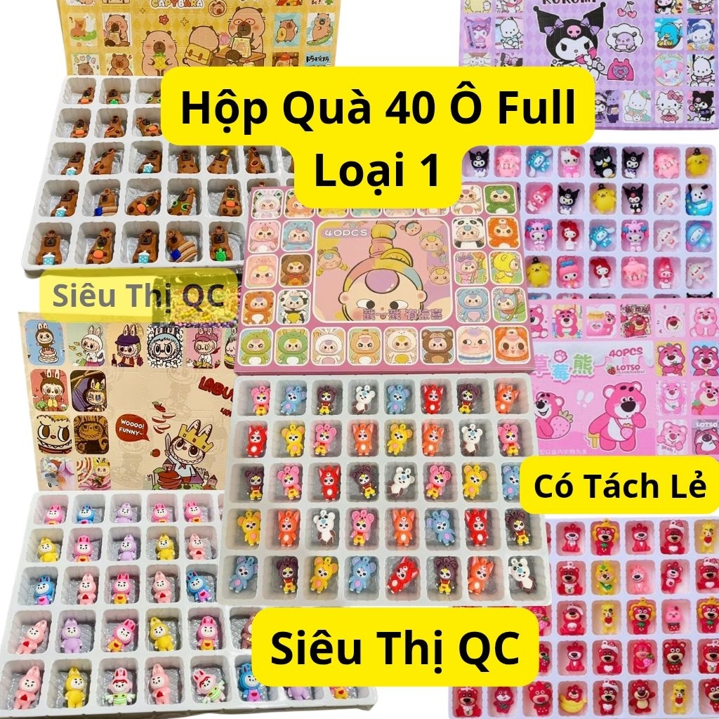 Hidden box hộp quà bất ngờ 40 món Kuromi và Gấu Dâu bí mật tặng kèm móc ...