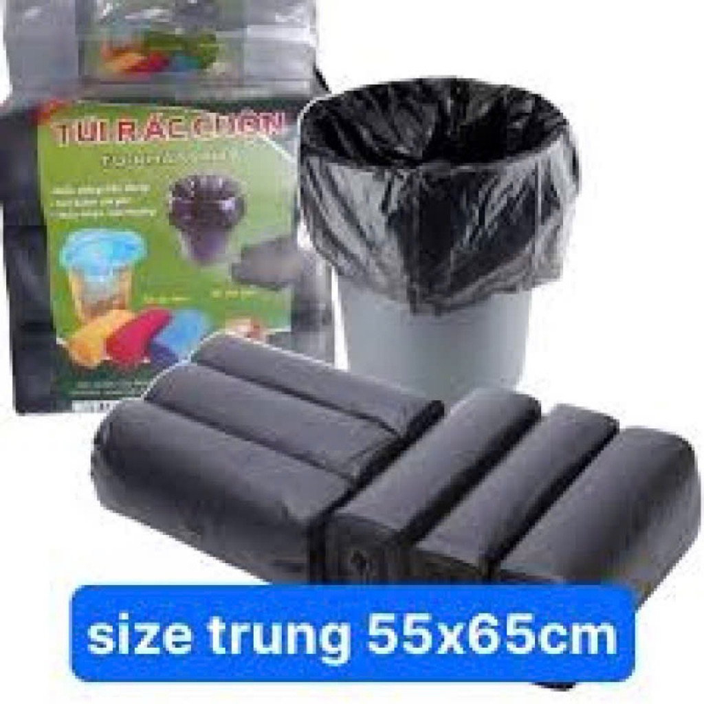 Túi rác cuộn , túi rác tự phân huỷ siêu tiết kiệm size trung 55x65cm ...