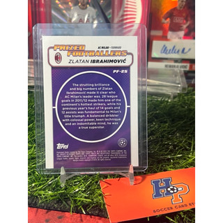 Thẻ bóng đá Zlatan Ibrahimovic Prized Footballer Topps Chrome Finest UCL 2024/25