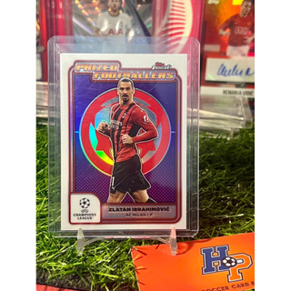 Thẻ bóng đá Zlatan Ibrahimovic Prized Footballer Topps Chrome Finest UCL 2024/25