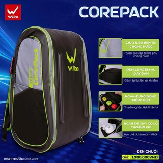 Balo Wika Corepack, Vải Nylon Cao Cấp,lớp phủ chống nước, Bền Bỉ, Đệm Lưng Êm Ái, Thoáng Khí