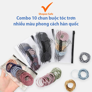 Combo 10 chun buộc tóc trơn nhiều màu phong cách hàn quốc dễ phối đồ cho bạn gái #A7