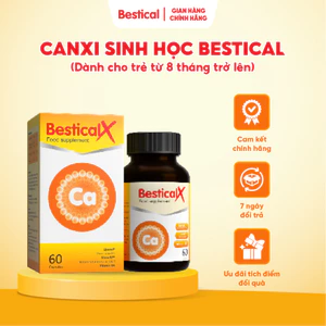 Canxi Bestical X (60 viên) - Bổ sung canxi, d3, mk7 hỗ trợ xương răng chắc khỏe, phát triển chiều cao cho trẻ