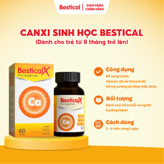 Canxi Bestical X (60 viên) - Bổ sung canxi, d3, mk7 hỗ trợ xương răng chắc khỏe, phát triển chiều cao cho trẻ