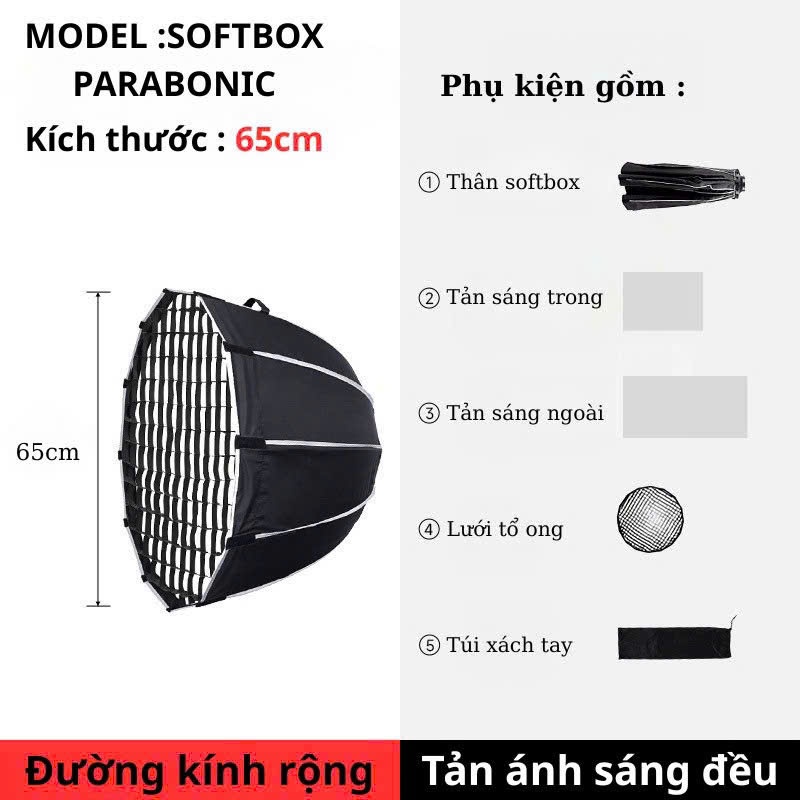 Đèn livestream cao cấp softbox bát giác, Softbox Tổ ong cung cấp ánh sáng livestream,quay video, chụp ảnh sản phẩm