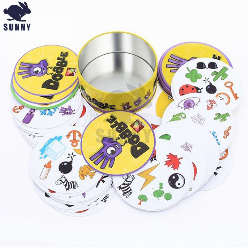 Trò chơi spot it món quà lý tưởng cho những người đam mê trò chơi bài dobble trong một hộp đầy màu sắc