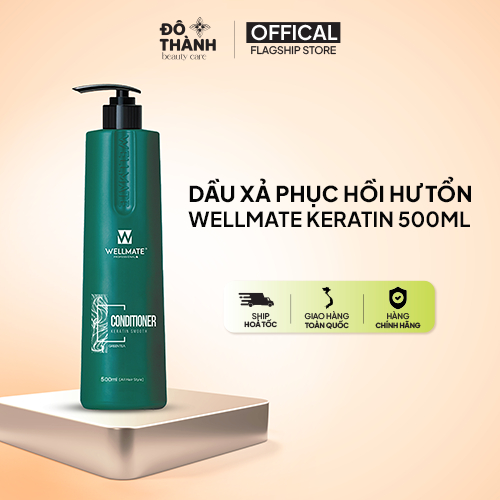 Dầu xả mượt tóc Keratin Wellmate dưỡng ẩm sâu giúp tóc chắc khoẻ và mềm mại phục hồi hư tổn 500ml