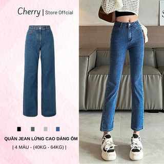 Quần Jean Nữ Ống Đứng CHERRY Dáng Lửng, Suông, Chất Jean Hàng Xuất Đẹp Có Co Giãn Nhẹ T029