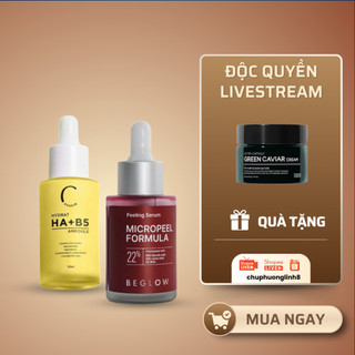 Combo Peel đỏ Beglow + Serum HA B5 Vàng CB0201