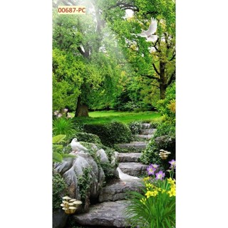 Tranh dán tường phong cảnh, dán phòng khách, phòng làm việc, nhà hàng tranh in trên chất liệu vải lụa (tặng kèm keo dán)