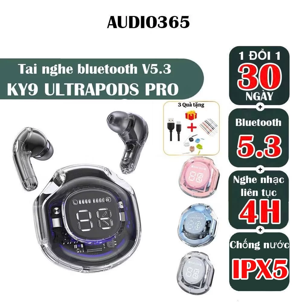 Tai nghe Bluetooth KY9 Ultrapods Pro thiết kế nhỏ gọn