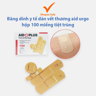 Băng dính y tế dán vết thương aid urgo hộp 100 miếng tiệt trùng tiện dụng dễ dùng