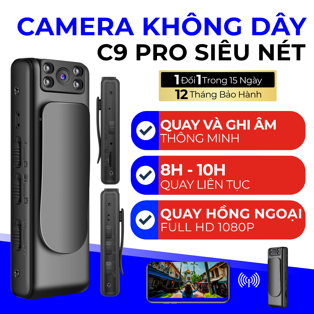 Camera Ultra 1080 HD Ghi Hình Sắc Nét Ghi Âm Chống Rung Kết Nối Với ...