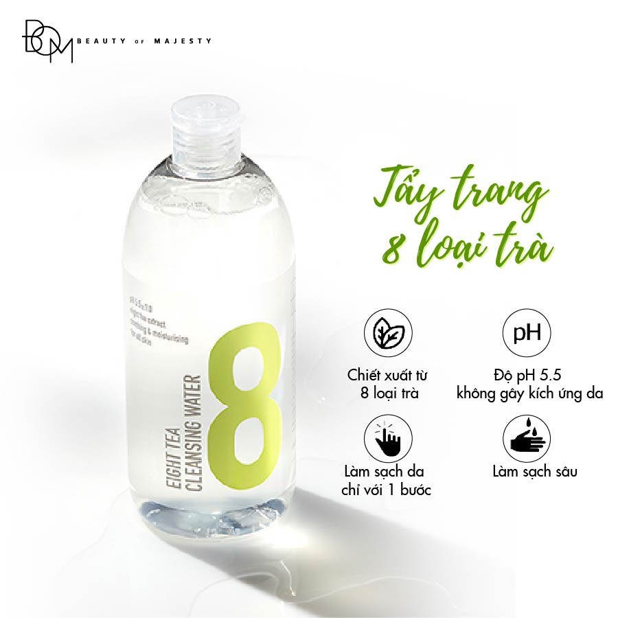 [DEAL ĐỘC QUYỀN] Nước Tẩy Trang Làm Sạch Da Không Chứa Cồn BOM Eight Tea 500ml
