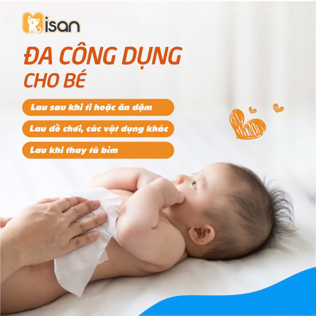 Khăn khô đa năng Misan 600g siêu thấm hút, mềm dịu êm, thích hợp với làn da nhạy cảm của bé