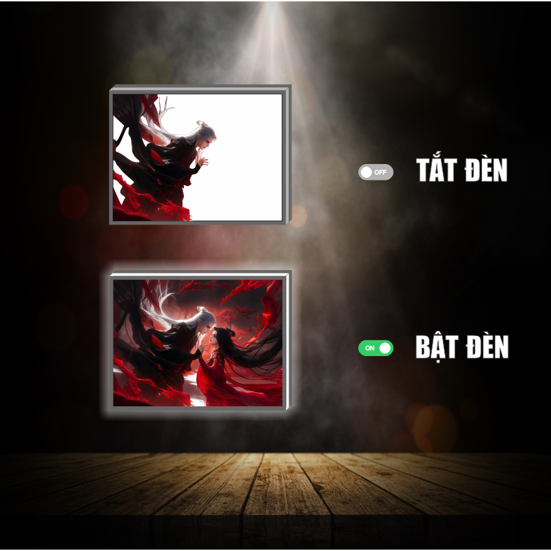 Tranh đèn led 3D đổi màu Tiên Nghịch - Vương Lâm x Lý Mộ Uyển - Tranh đèn led 3D  trang trí bàn làm việc, đèn ngủ
