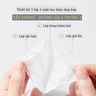 Bông tẩy trang 3 lớp cotton 222 miếng chính hãng lameila thấm hút tốt không xơ bông #A72