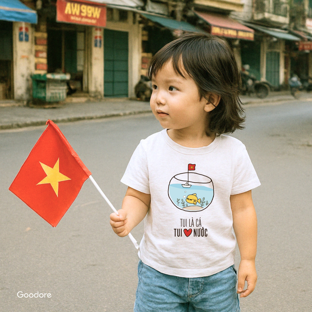 Áo thun cotton unisex nam nữ Goodore Cá Cool thoáng mát năng động form Oversize thiết kế độc đáo