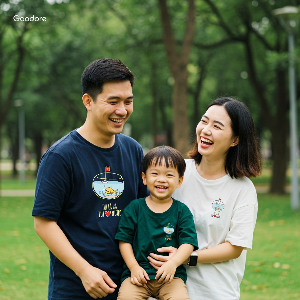 Áo thun cotton unisex nam nữ Goodore Cá Cool thoáng mát năng động form Oversize thiết kế độc đáo