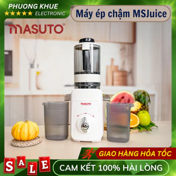 Máy Ép Chậm Masuto MSJuice NÂNG CẤP 120W - 0,6L Ép Nguyên Quả Kiệt Bã, Máy Ép Trái Cây, Ép Cần Tây,Làm Nước Ép Hoa Quả