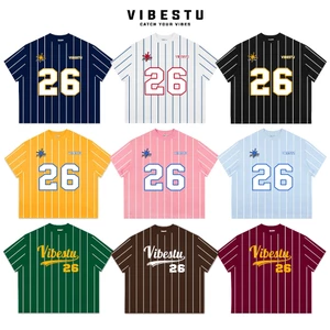 Áo Thun Sọc Local Brand VIBESTU " Sọc số 26 " Form Big Boxy Unisex 250Gsm Cotton