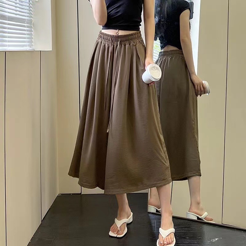 Quần Ống Rộng Nữ, Quần Lửng Nữ Chất Liệu Đũi Xốp Phong Cách Hàn Quốc Cá Tính LQ018