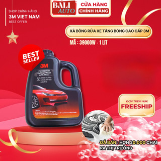 [ Chính hãng] Xà bông rửa xe làm sạch, tăng bóng bề mặt 3M™- Car Wash With Wax PN39000W - 1L