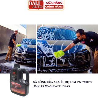 [ Chính hãng] Xà bông rửa xe làm sạch, tăng bóng bề mặt 3M™- Car Wash With Wax PN39000W - 1L