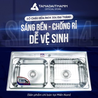 Bộ chậu rửa inox 304 Đại Thành DX42004 - Chỉ bán miền Nam và Tây Nguyên, Hàng chính hãng