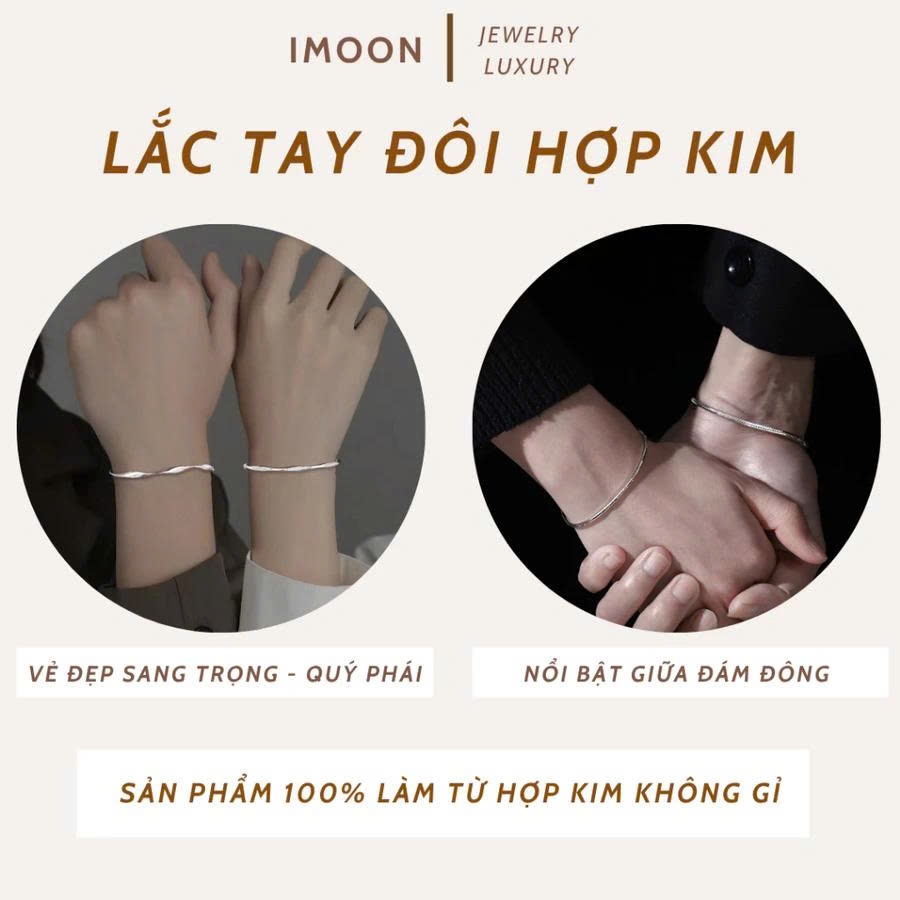 [ HỢP KIM BẠC ] Vòng Tay Đôi "Forever Us" bạc S925 Không Gỉ Tặng Người Yêu, Lắc Tay Đôi Tình Yêu IMOON041