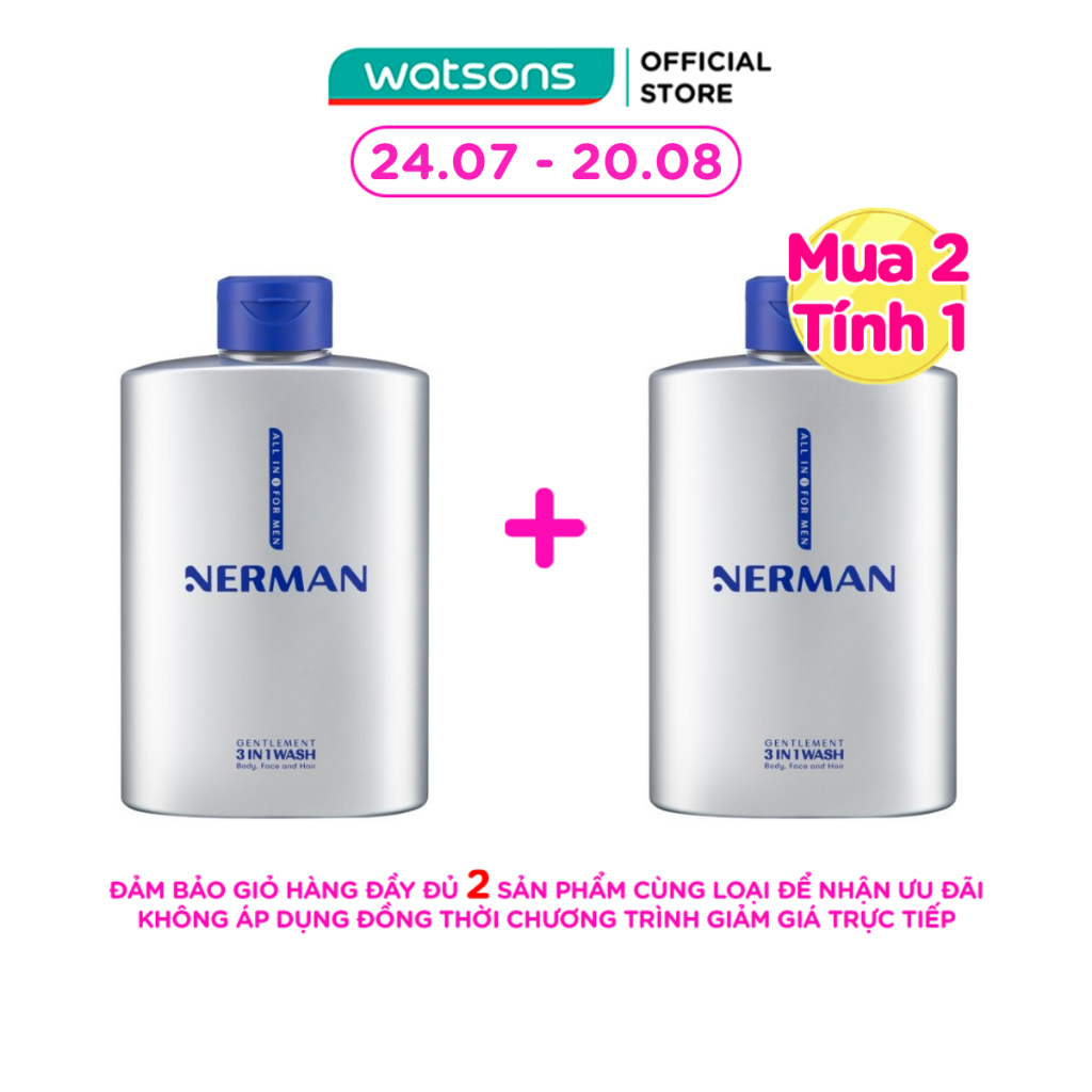 Sữa Tắm Gội Nerman Gentlman 3In1 Wash 350g | Shopee Việt Nam