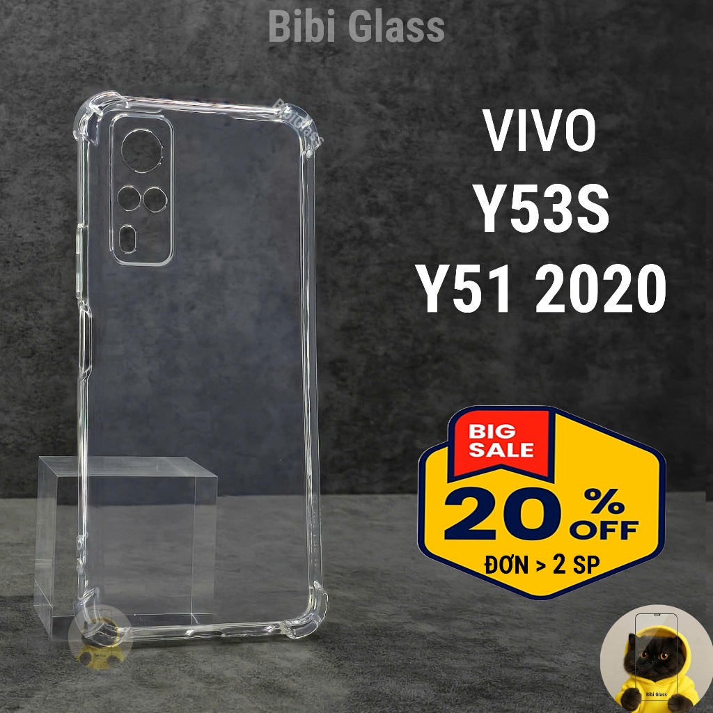 Ốp lưng Vivo Y53s / Y51 2020 Silicon nhựa dẻo trong suốt cao cấp chống sốc va đập bảo vệ camera đt