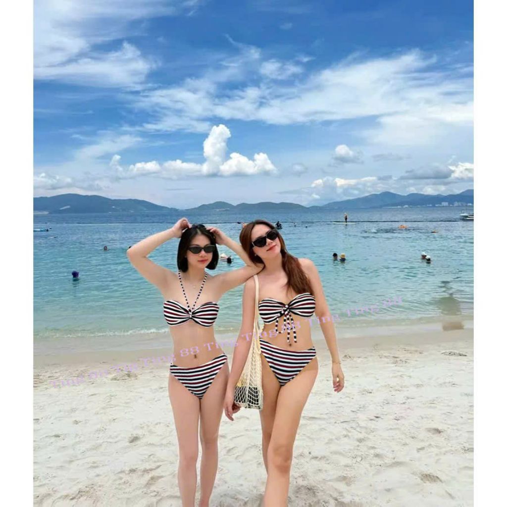 Bikini 2 Mảnh Kẻ Sọc Ngang Nâng Ngực Có Mút - Thiết Kế Sexy Gợi Cảm - Đồ Bơi TingTing 88